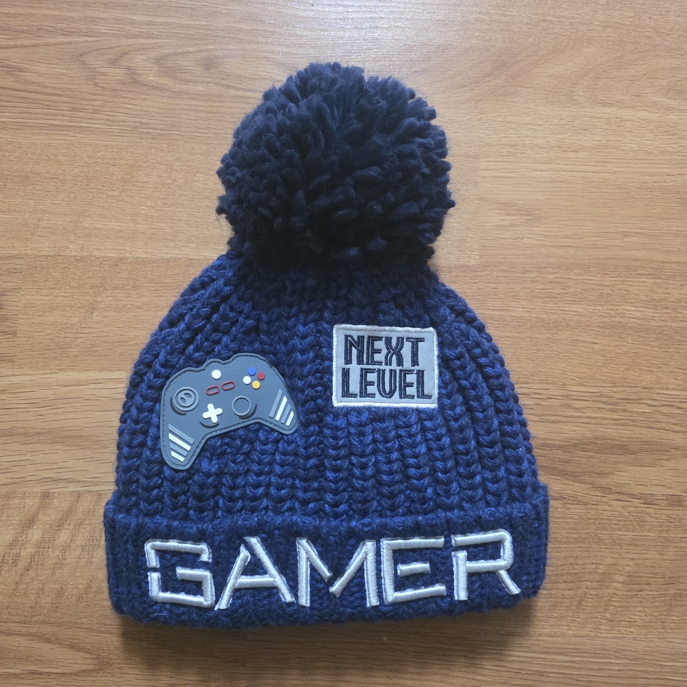 Children's Place Navy Blue Gamer Cap Cuffed Winter Beanie Hat Size s/m (4-7)